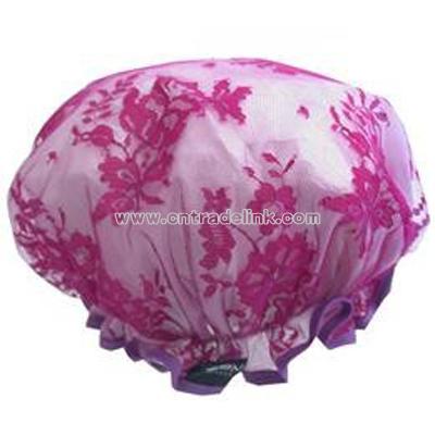 Lace Fuschia Shower Cap