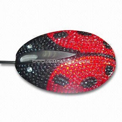 Ladybug Rhinestone Optical Mouse