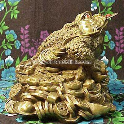 Large Bronze Feng Shui Frog Statue
