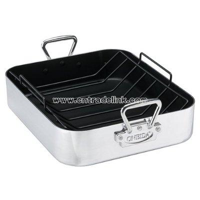 Large Commercial Aluminum Roasting Pan with Rack