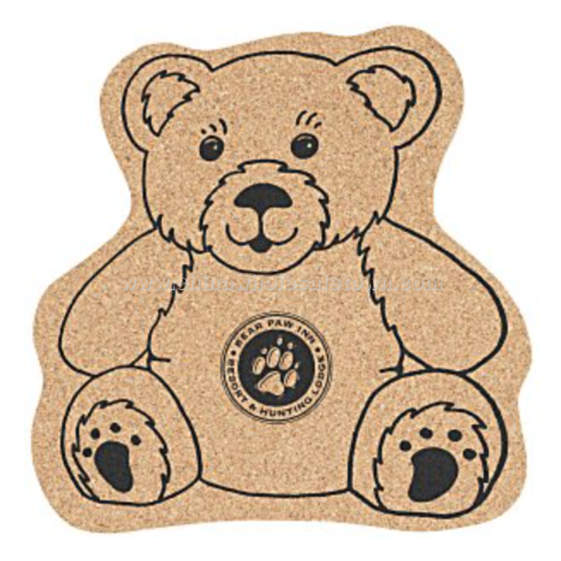 Large Cork Coaster - Teddy Bear