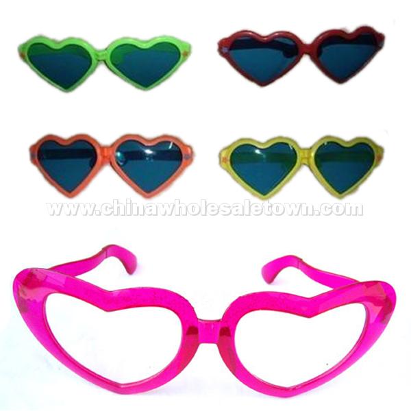 Large heart-shaped glasses
