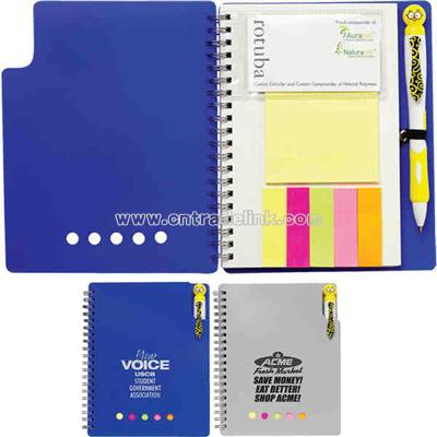 Large memo pad with flags set.