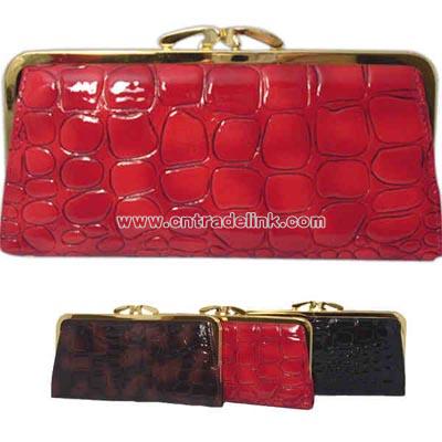 Large rock pattern faux leather wallet