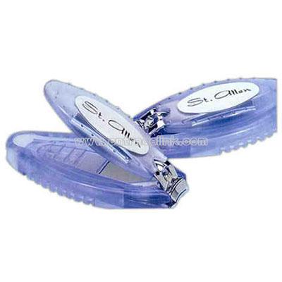 Large translucent blue nail clippers