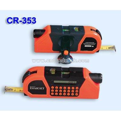Laser Level Device with Tape Measure and Calculator