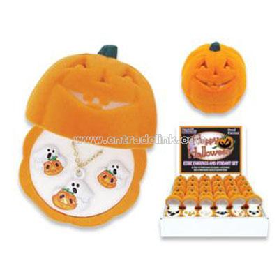 Lead Safe - Pumpkin Box - Necklace & Earring Set