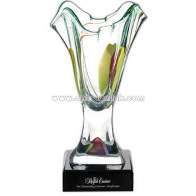 Lead crystal art glass vase