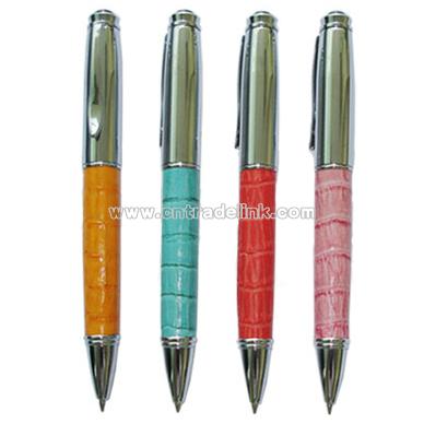 Leather Ball Pens with Twist Action