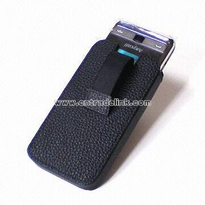 Leather Case Pouch with Built-in Magic Strap for Samsung I900