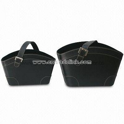 Leather Magazine Holder