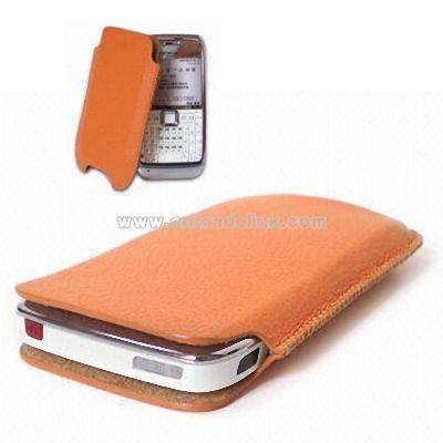 Leather Sleeve Pouch Case Cover for Nokia E71 with Rigid Protective Layer