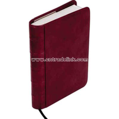 Leather deluxe journal cover with book