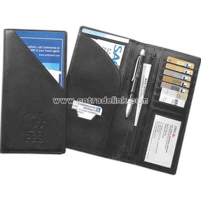 Leather passport travel wallet