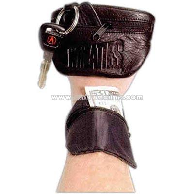 Leather wrist wallet