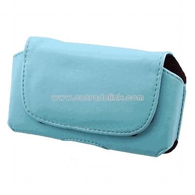 Light Blue Leather Carrying Pouch Case For HP iPAQ Glisten