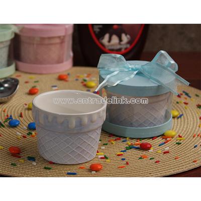 Light Blue Waffle Ice Cream Cup/Bowl