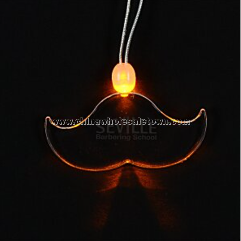 Light-Up Pendant Necklace - Mustache