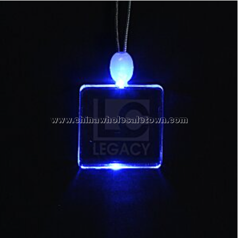 Light-Up Pendant Necklace - Square