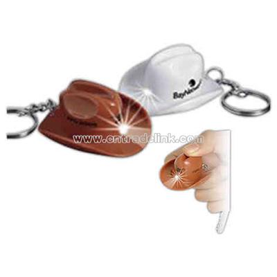 Light up cowboy hat keychain with LED light