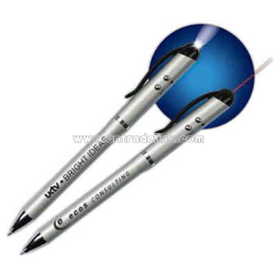 Light up laser pen with white LED