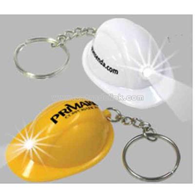 Light up mini hard hat design keychain