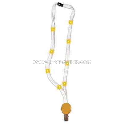 Light up orange lanyard with flashing light