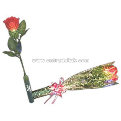 Light up silk rose with red LED