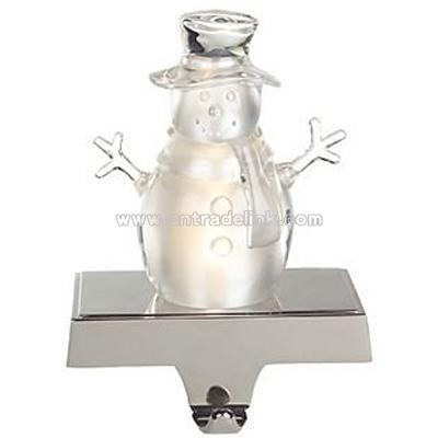 Lighted Acrylic Snowman Christmas Stocking Holder