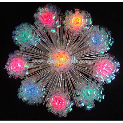 Lighted Shimmering Iridescent Retro Burst Christmas Tree Topper -Multi Lights