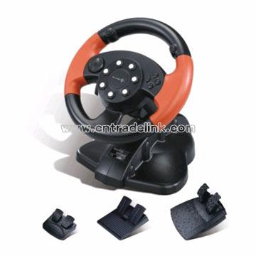 Lightning Racer PS/PS2/PC-USB 3 in 1 Steering Wheel