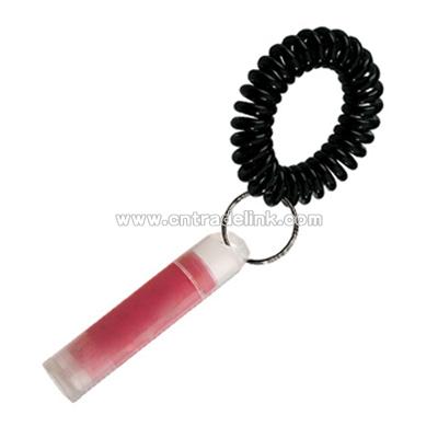 Lip balm with plastic keychain