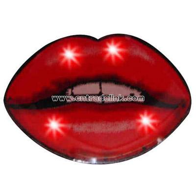 Lips with teeth showing - Flashing pin with love theme