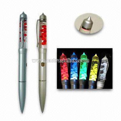 Liquid Floater LED Light Pens with Seven Color Changeable Function