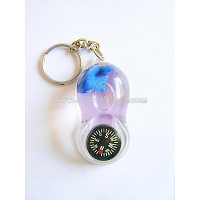 Liquid Keychain with compass