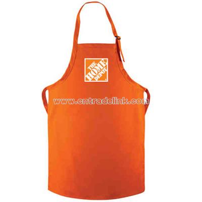 Long bib apron with adjustable neckband