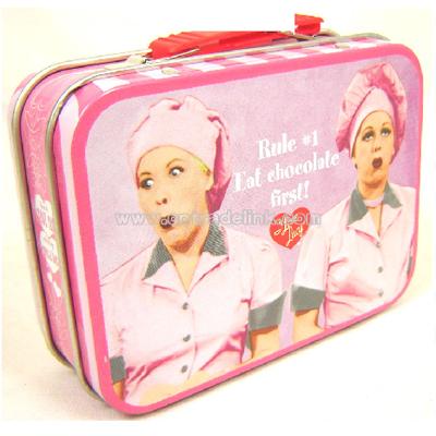 Love Lucy Eat Chocolate First Mini Tin Box Tote
