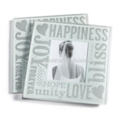 Love and Happiness Photo Glass Coaster Favor Set