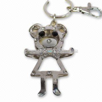 Lovely Keychain with Rhinestone Material