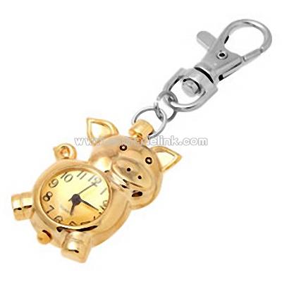 Lovely Mini Piggy Key Chains Quartz Fashion Watch
