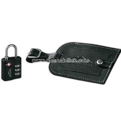 Luggage Lock And Leather Id Tag