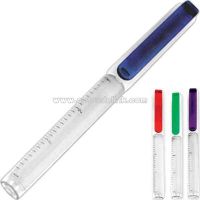 Magnetic magnifying ruler pen