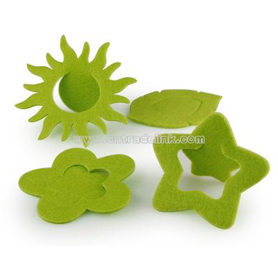 Make My Day Felt Napkin Rings Pack of 4 - Green