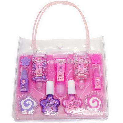Makeup Girl Set with PVC Handbag