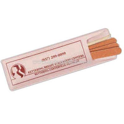 Manicure kit with 3 emery boards and orange stick in vinyl case