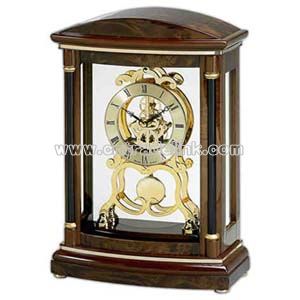 Mantel clock with solid wood case