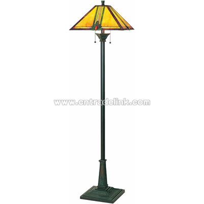 Maple Tiffany Floor Lamp Antique Bronze