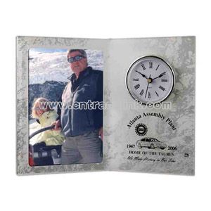 Marble picture frame clock