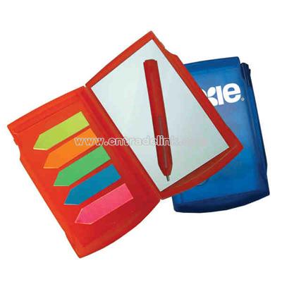 Memo sticky note pad with plastic case