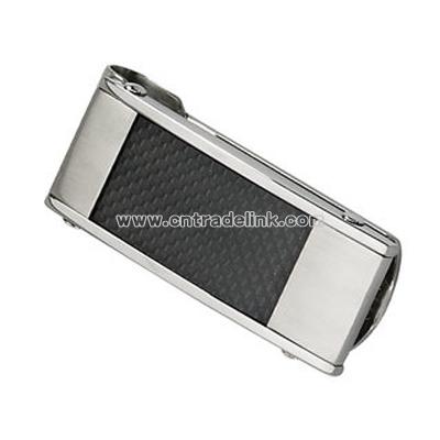 Men's Stainless Steel Black Carbon Fiber Money Clip